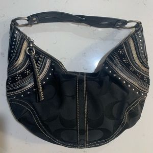 Vintage Coach Embroidered Hobo Bag Purse